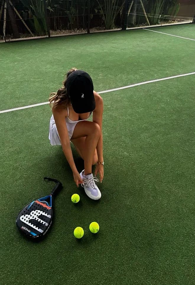 Padel player on court